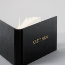 Wedding Guest Book - LEATHER 21x9 - vintage style embossed hardcover guestbook