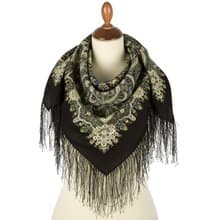 Authentic Pavlovo Posad Russian Shawl Scarf Soft 100% Wool 89x89 cm 1850-17