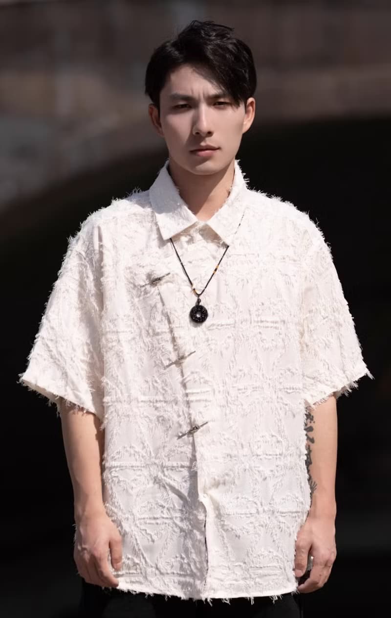 新中式復古 肌理感短袖襯衫