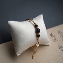 【餘燼】天然石 手鐲 手鍊 | 藍虎眼 黑曜石 黑色