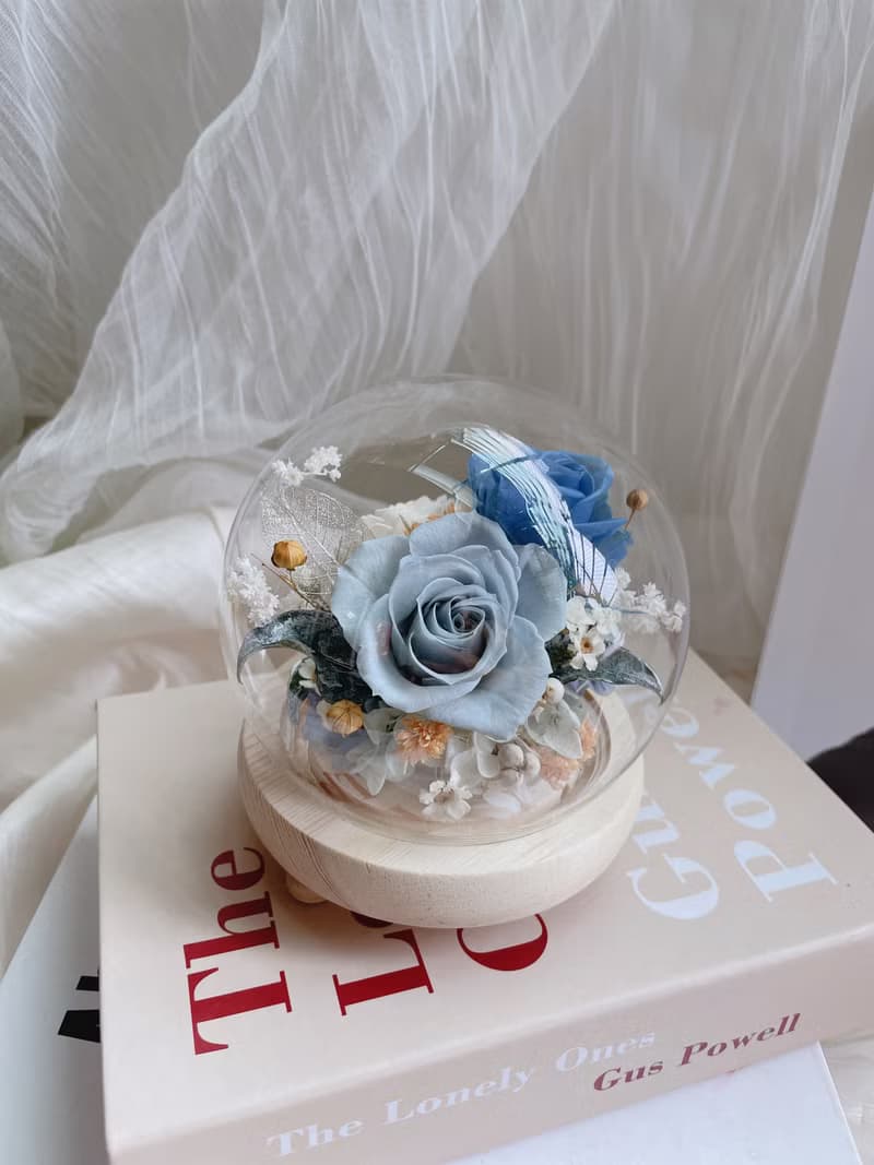 永生花禮 永生花玻璃球 交換禮物 聖誕節