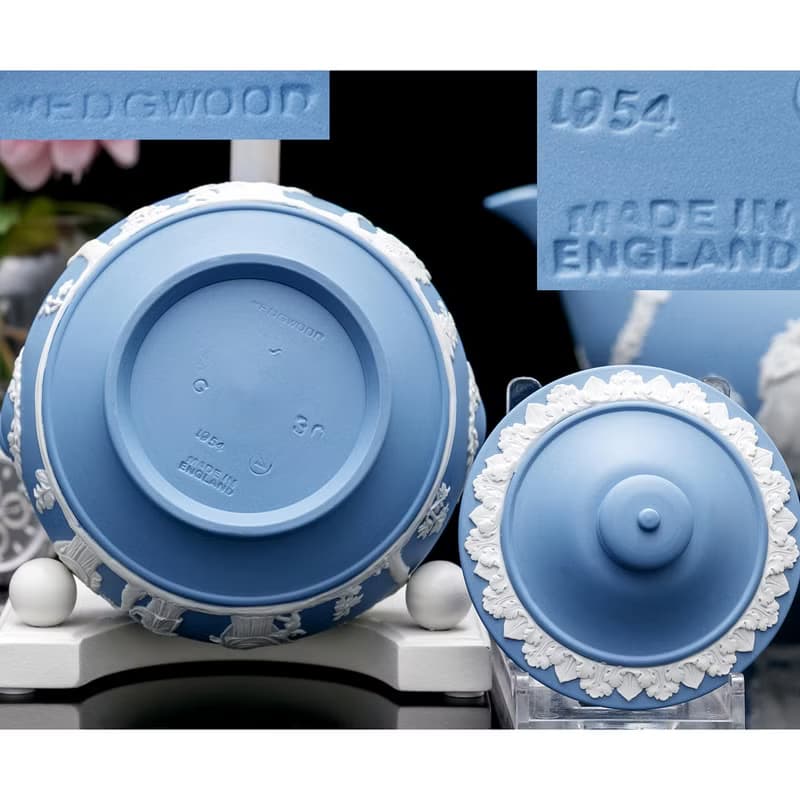經典工藝Wedgwood 碧玉浮雕茶具七件套 英式下午茶 內上釉