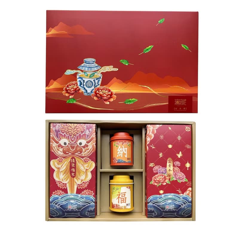 N1【無藏】公益禮盒 喜慶大禮盒【納福】綜合茶食禮 (2茶+2餅