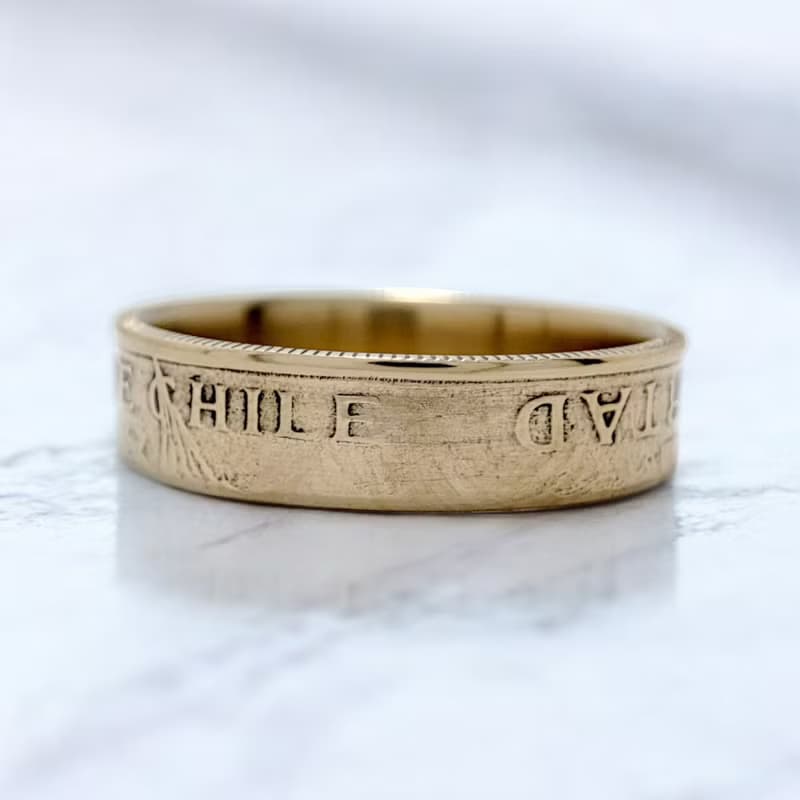 Ring Coin Chile, Chile Coin Ring, Ring From Chile, Male Ring Chile, Chile Ring
