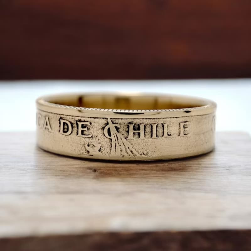 Ring Coin Chile, Chile Coin Ring, Ring From Chile, Male Ring Chile, Chile Ring