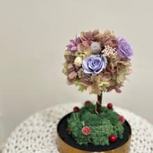 溫柔永生花繡球燈樹玻璃罩 情人節送禮 母親節禮物 畢業禮物 聖誕
