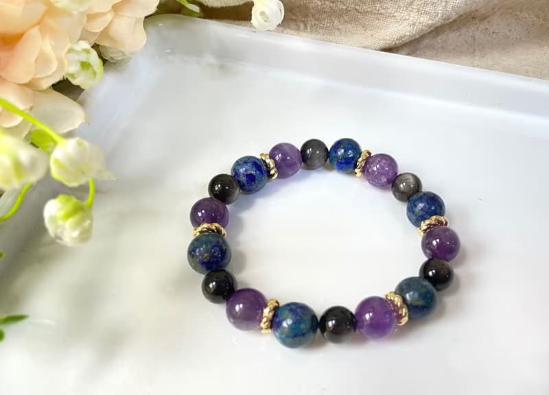 青金石/銀曜石/紫水晶 水晶手鍊