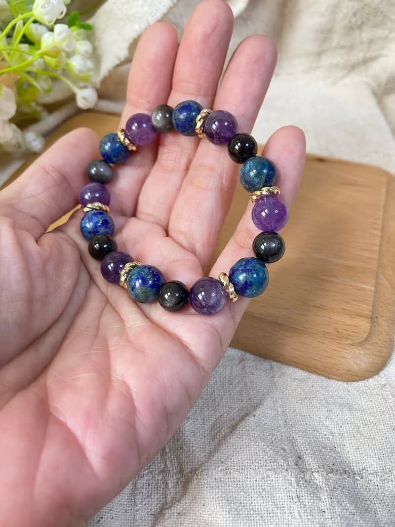 青金石/銀曜石/紫水晶 水晶手鍊