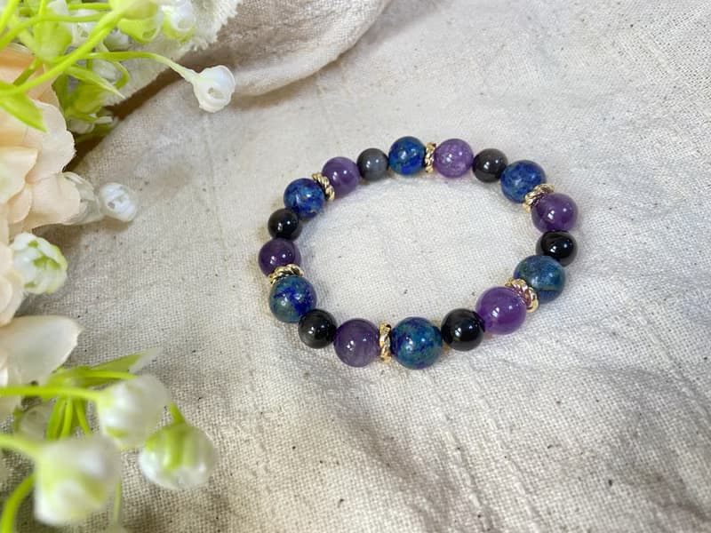 青金石/銀曜石/紫水晶 水晶手鍊
