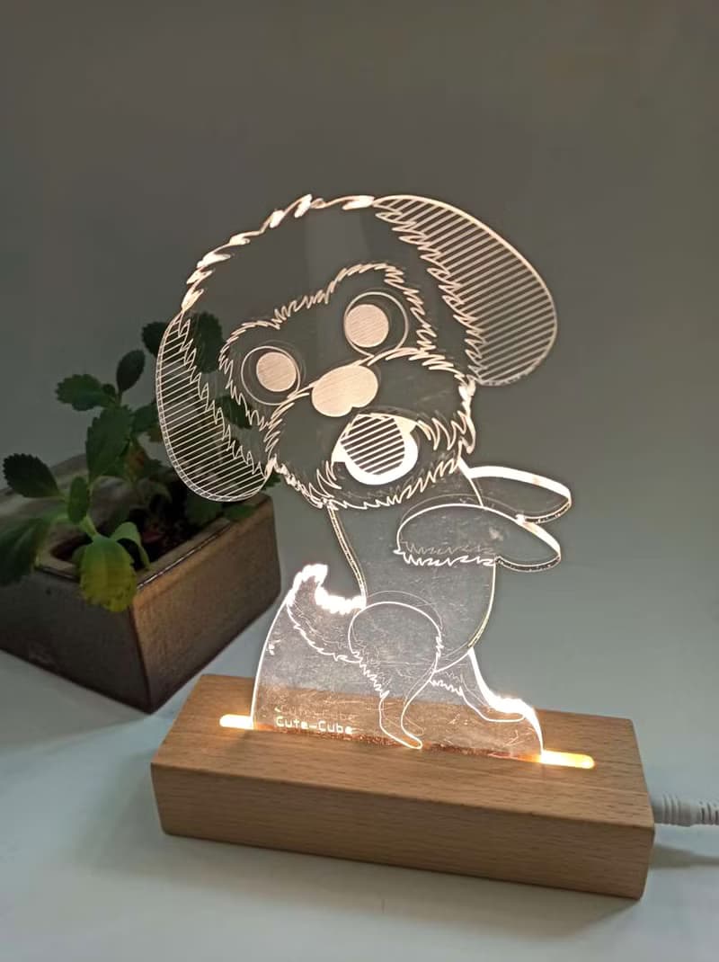 情人節禮物/LED壓克力夜燈-西施犬 交換禮物 聖誕禮物