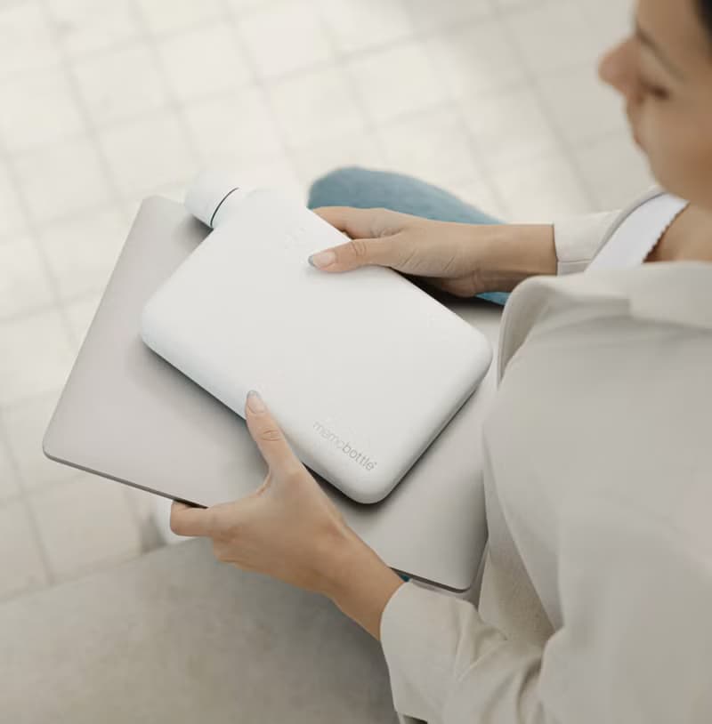 memobottle A5 1080ml 不鏽鋼筆記本薄型水壺 (白色)