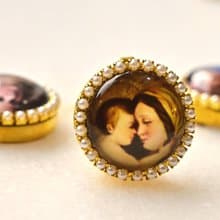 Button Cover 手作鈕扣飾~宗教feel油畫: 聖母子