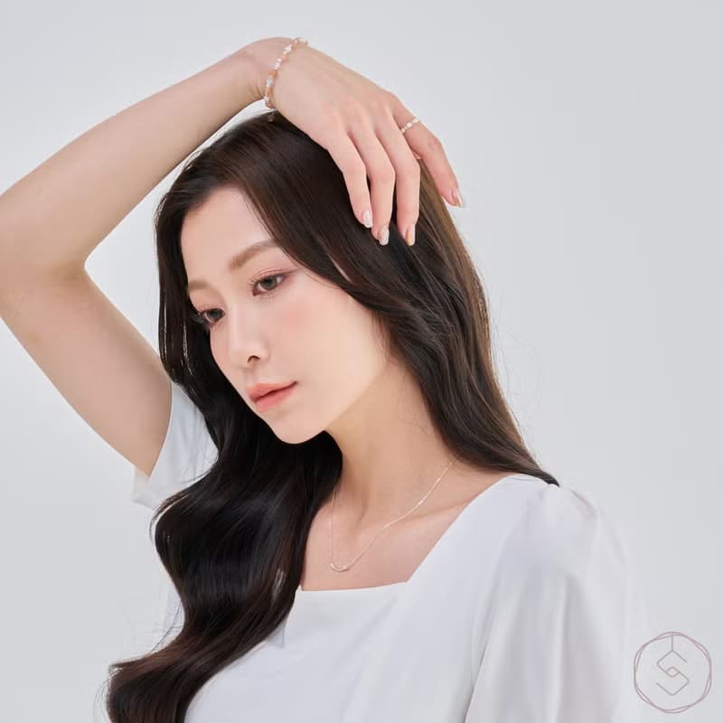 曙光 | 太陽石 淡水珍珠 白水晶 S925純銀 | 天然水晶手鍊