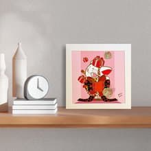 【招財貓】Mittsu Kumi 原創作品-卡紙框裝裱、藝術微噴畫