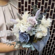 韓式 韓風 藍紫色系乾燥花束 乾燥花 新娘捧花 外