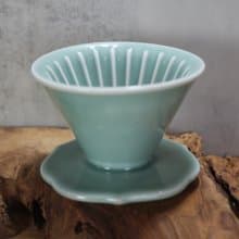 【送禮好物】青瓷 50度角 自然釉咖啡濾杯 鶯歌燒 台灣綠工藝