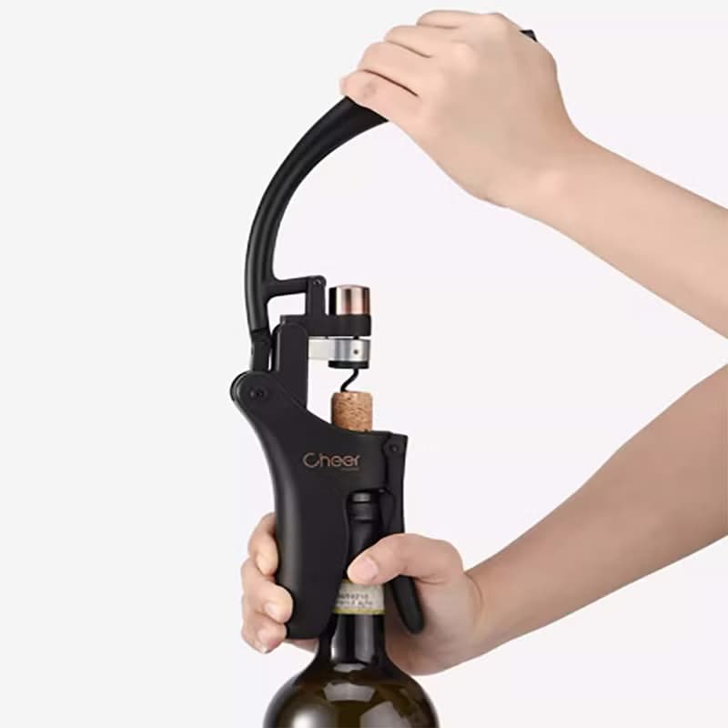 【免運】Cheer啟爾 黑金兔頭紅酒手動開瓶器 喬遷新居禮品盒