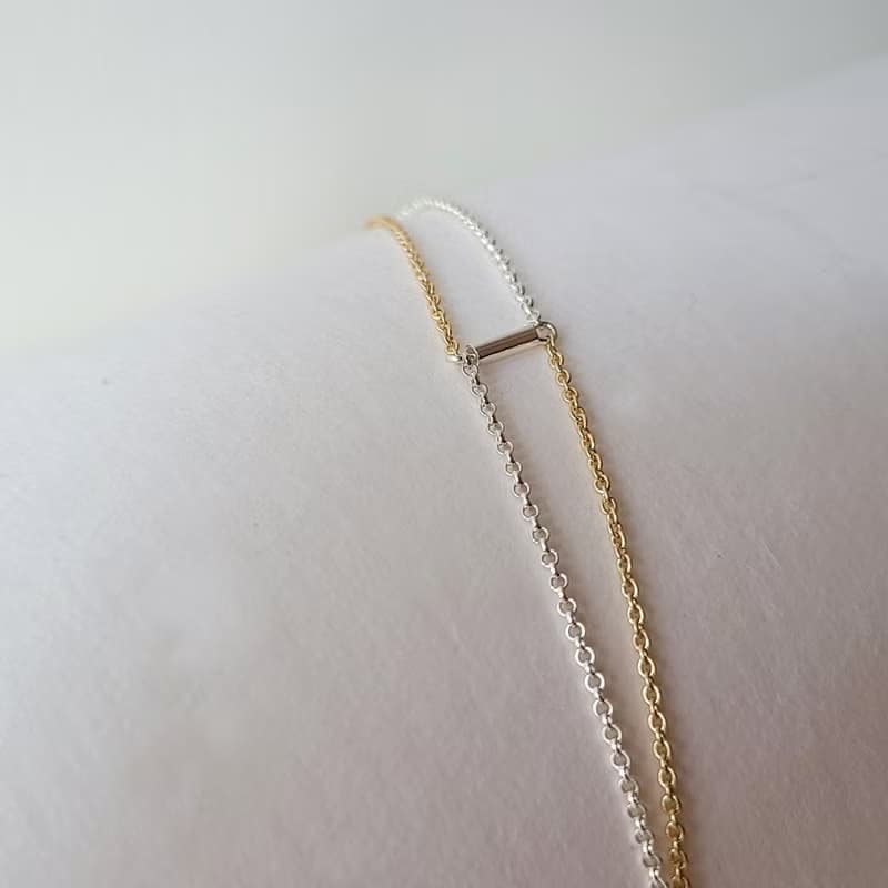 Sb006-知性與感性 純銀雙色手鍊