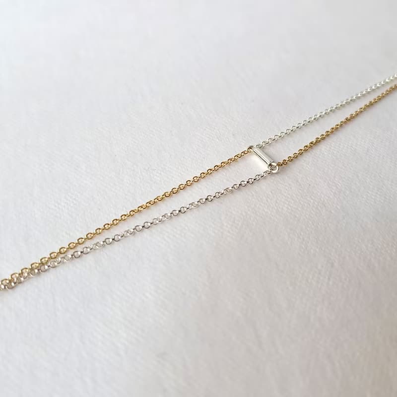 Sb006-知性與感性 純銀雙色手鍊