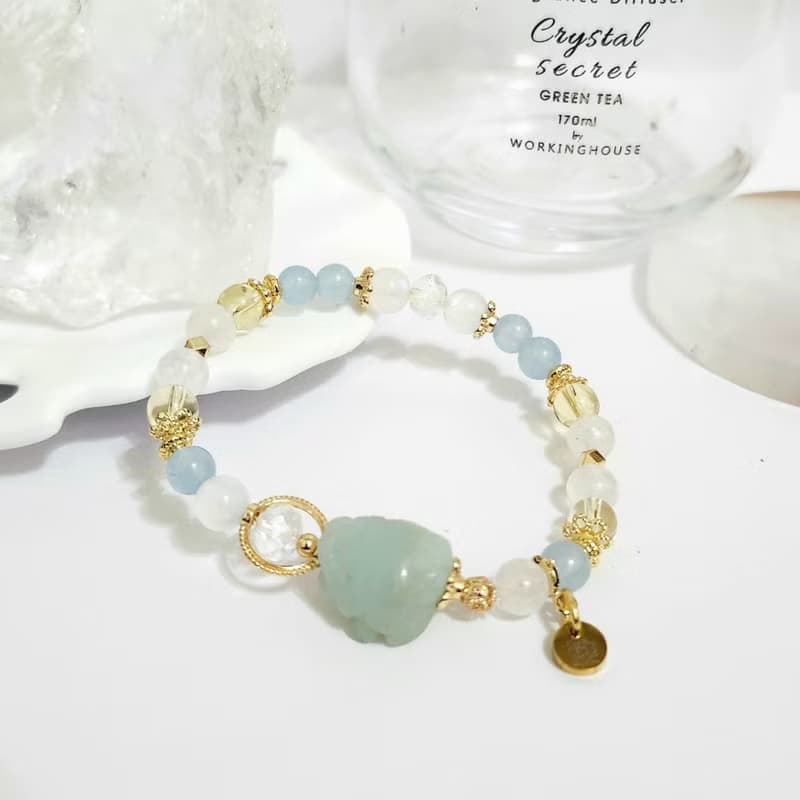 海藍寶龍龜設計款手鍊/招財招桃花/增強溝通能力之水晶