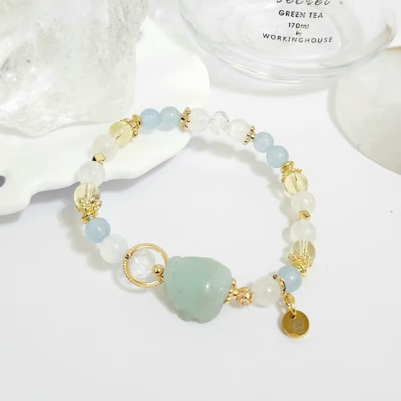 海藍寶龍龜設計款手鍊/招財招桃花/增強溝通能力之水晶