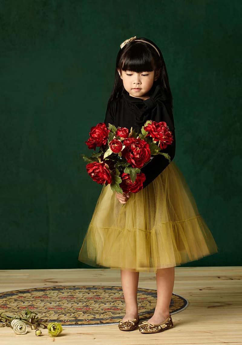 Ángeles-蝴蝶結高領上衣(粉/綠/黑)