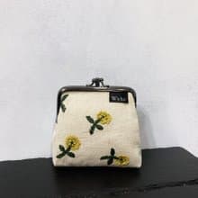 立體繡花小雛菊 雙格 口金包 卡片包 隨身包 化妝包 雜物包 零錢