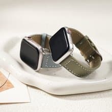 Apple watch - 【時髦色】車線真皮蘋果錶帶