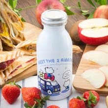 三麗鷗授權 Kitty Action長效保溫牛奶瓶350ml - 白 贈杯套