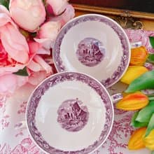 Wedgwood 手繪古董雙耳 點心碗 湯碗  餐碗 點心碗