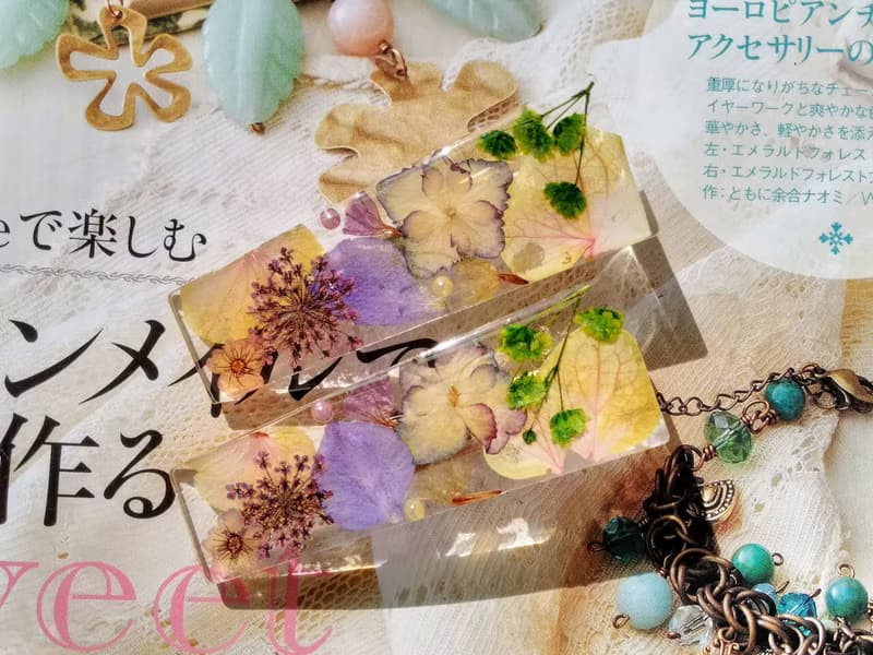 手作押花髮夾  繡球花髮夾 | 日系髮夾 | 梯形款