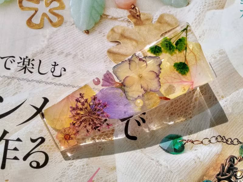 手作押花髮夾  繡球花髮夾 | 日系髮夾 | 梯形款