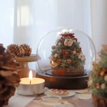 | DIY材料包 | - 迷你松果聖誕樹玻璃球 - 自己做聖誕樹 (三款)