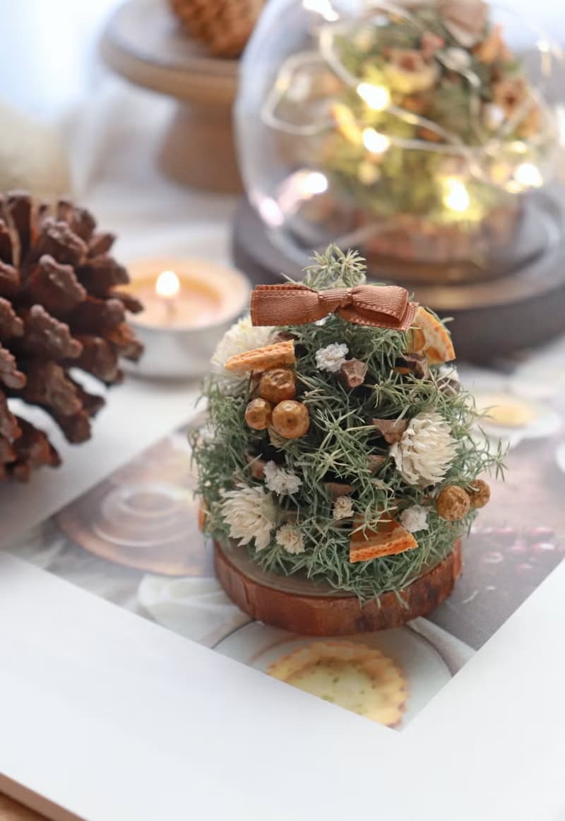 | DIY材料包 | - 迷你松果聖誕樹玻璃球 - 自己做聖誕樹 (三款)