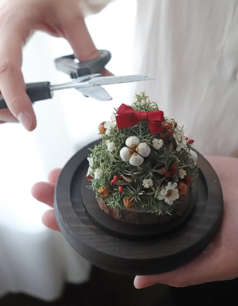 | DIY材料包 | - 迷你松果聖誕樹玻璃球 - 自己做聖誕樹 (三款)