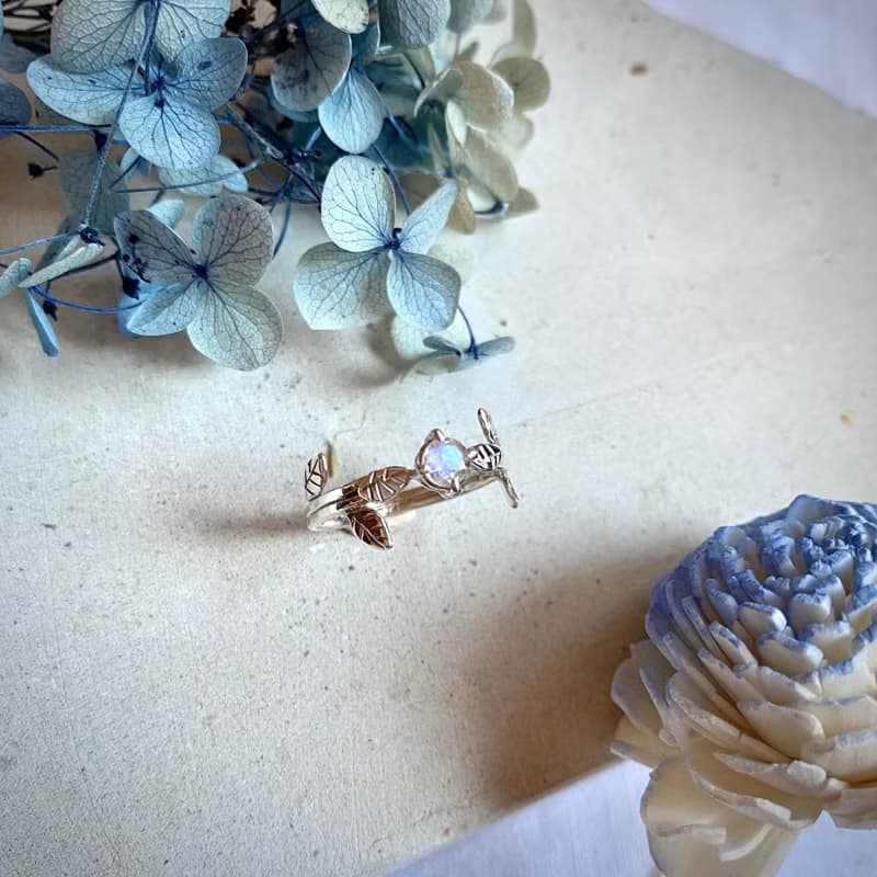 MIH金工首飾 | 月光森林 月光石純銀戒指 moonstone silver ring