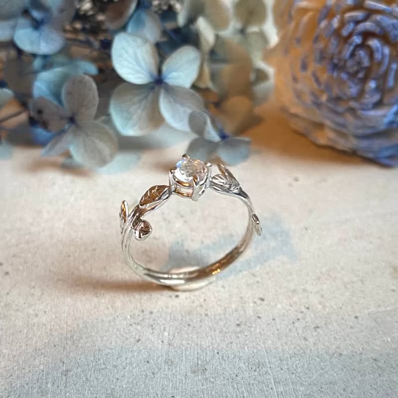 MIH金工首飾 | 月光森林 月光石純銀戒指 moonstone silver ring