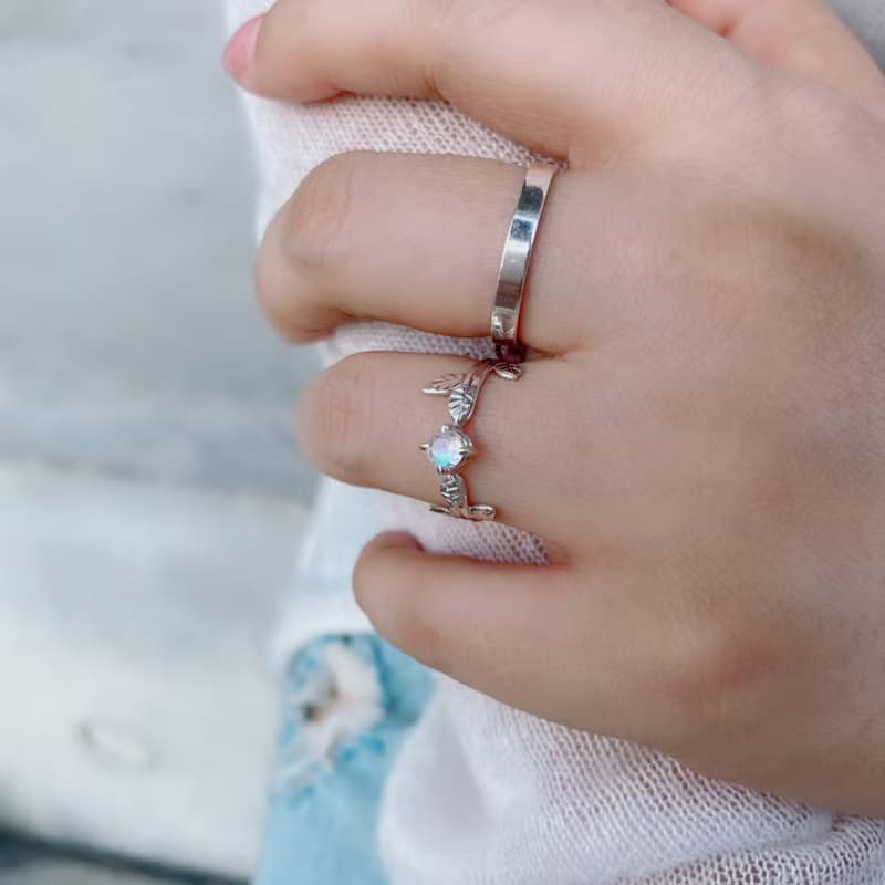 MIH金工首飾 | 月光森林 月光石純銀戒指 moonstone silver ring