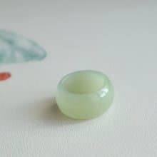 天然和田玉指環戒指扳指厚脂型純手工雕刻料子細膩油潤內徑16.8mm