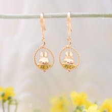 【Pinkoi x miffy】 Miffy 在睡覺純銀耳環 金色