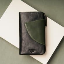 【24hr快速出貨】真皮撞色中夾-075259bk/gr 母錢包