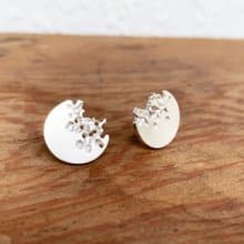 純銀月蝕耳環-一對