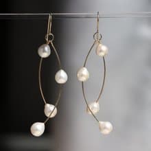 14kgf-whip pearl pierced earrings/can change to clip-on