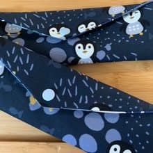 文青風環保純棉筷袋  企鵝想飛 沈穩藍 日本 潮物 收納 手作餐具