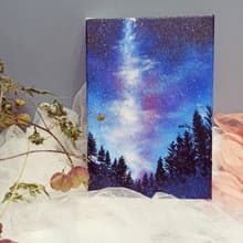 壓克力彩繪課-星空 沿河 夜空 情人節 體驗 閨蜜 手作 禮物