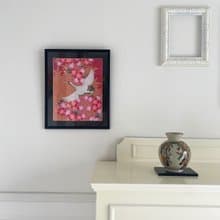 色打掛からつくるアートパネル　vintage 刺繍着物 和モダン 和風インテリア プレゼント 鶴 結婚祝 新築祝 長寿祝 縁起物 額装インテリア　額装9