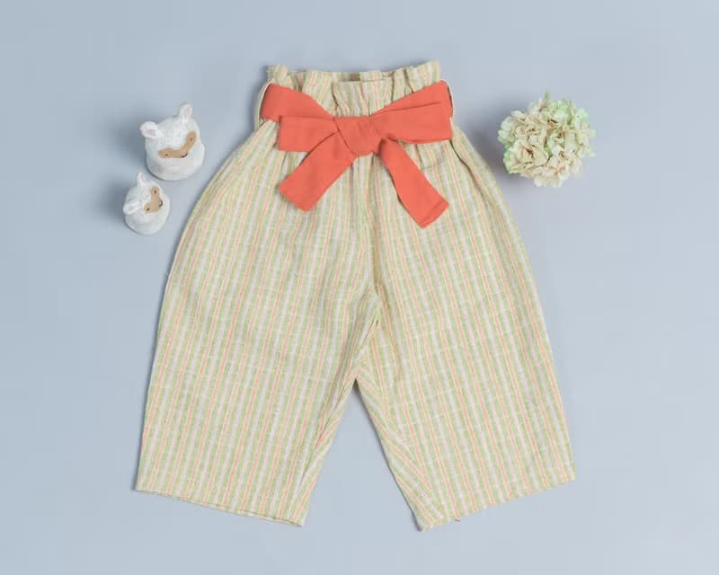 腰帶長褲-訂製 線條1vs棉麻29