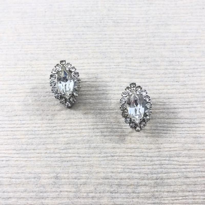Vintage Navette Eye Crystal Earrings
