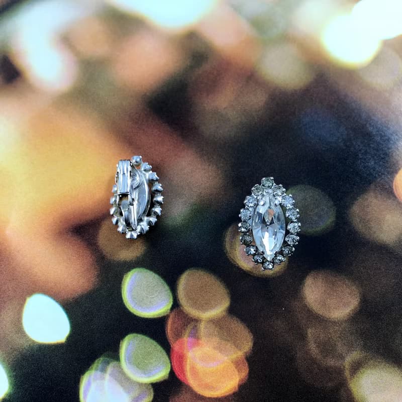 Vintage Navette Eye Crystal Earrings