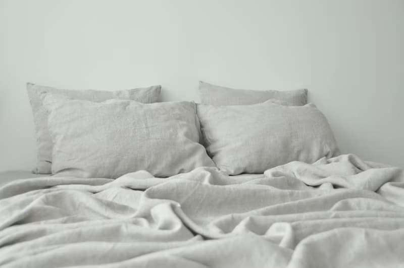 Undyed linen fitted sheet / Softened linen bed sheet / Deep pocket